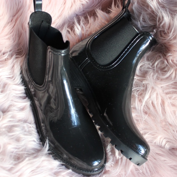 NWT ALDO Ibaodda Shiny Black Rain Boots | Size 9 - Picture 3 of 9